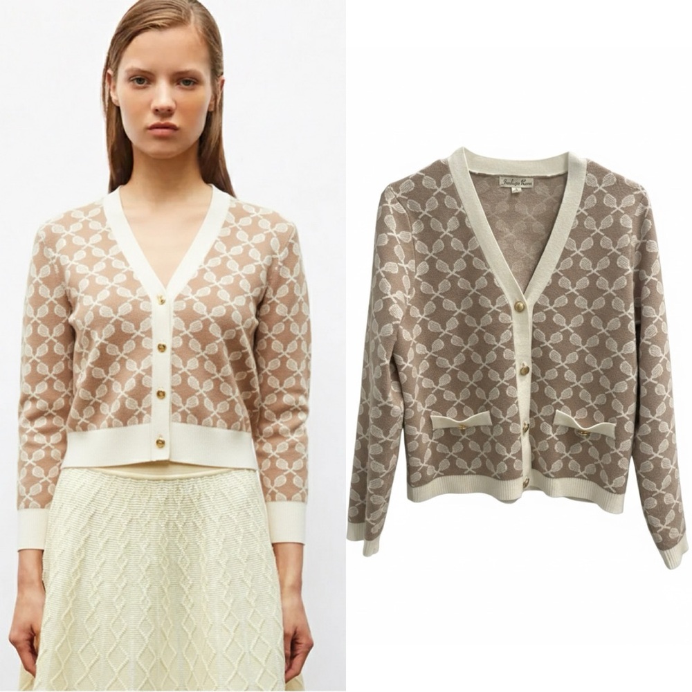 Tennis Pattern Cardigan Sweater - Picture 4 of 4